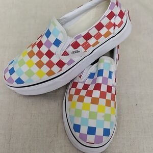 VANS Checkered Slip Ons Canvas Skate Board Shoes Sizes Women's 5.5 Mens 4